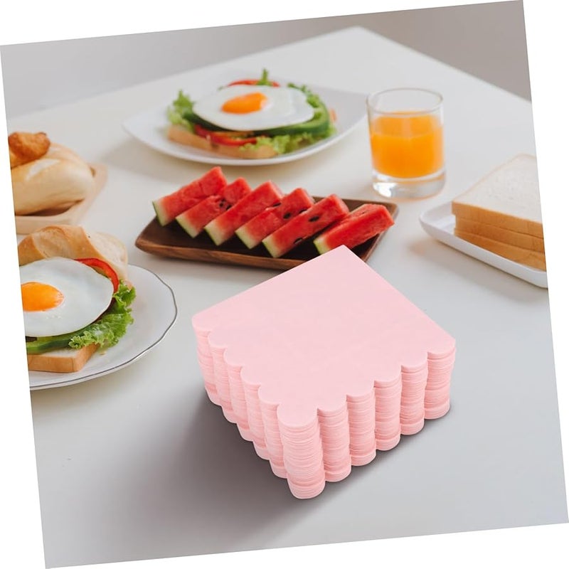 مناديل وردي فاتح متموجة قابلة للتخلص منها عبوة 150 قطعة لحفلات الزفاف وأعياد الميلاد بالجملة - Image 4